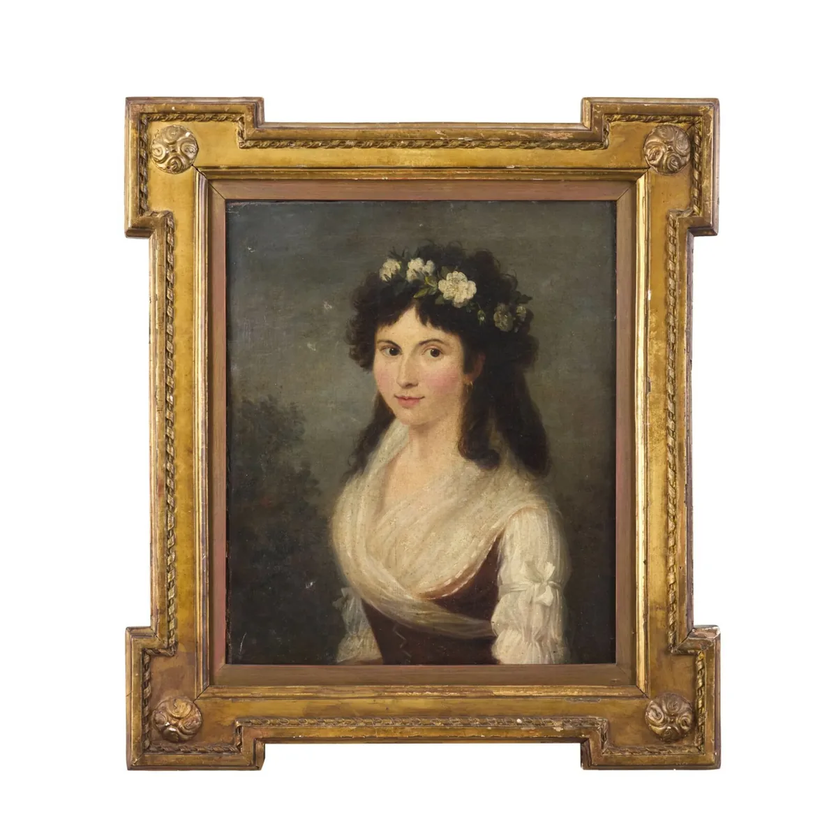 Retrato de dama con guirnalda ca. 1800