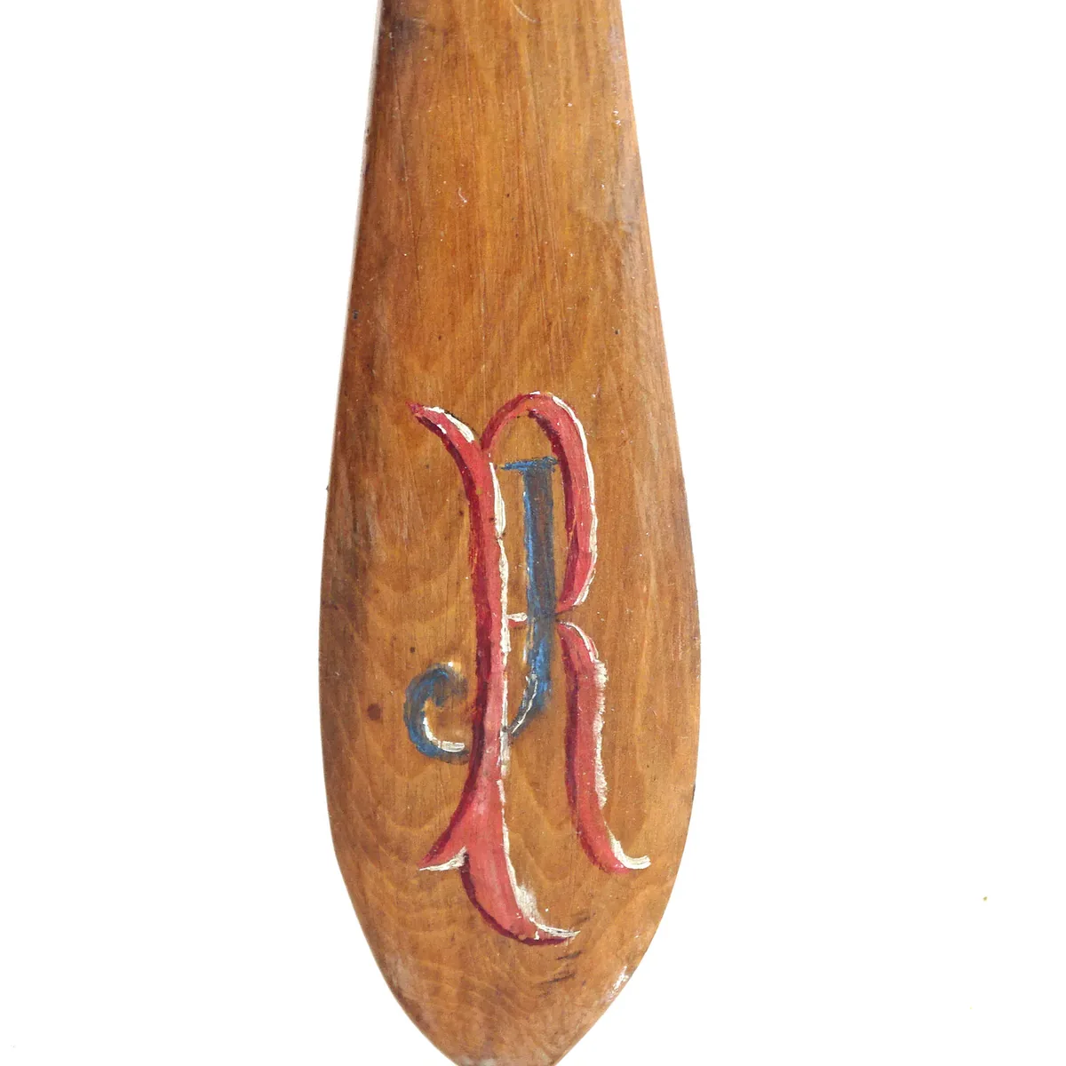 Cuchara de madera pintada y firmada 1893